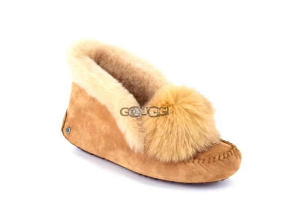 Женские мокасины Alena Pom Pom Chestnut