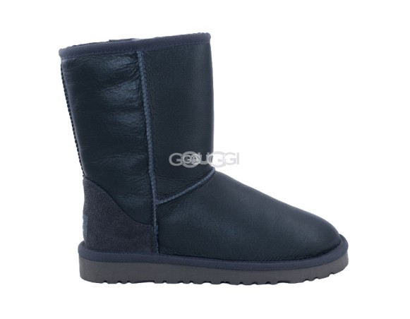 Женские короткие угги Classic Short Metallic Grey