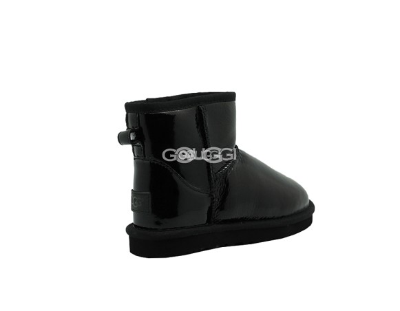 Женские мини угги Classic Mini Lacquer Black