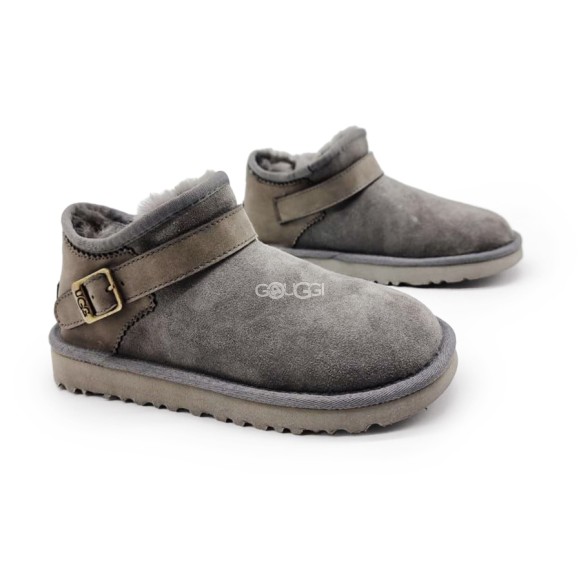 Женские ультра мини угги Ugg Ultra Mini Strap Grey