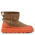 Женские мини угги с галошами Ugg Classic Mini Weather Hybrid Orange (Угг Классик мини хабрид оранжевые)