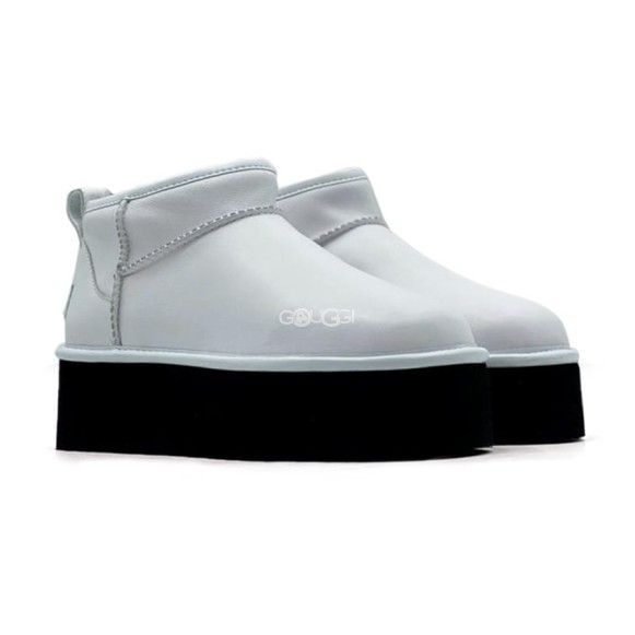 Женские ультра мини угги на платформе Ugg Classic Ultra Mini Platform white