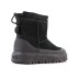Женские мини угги с галошами Ugg Classic Mini Weather Hybrid Black (Угг Классик мини хабрид черные)