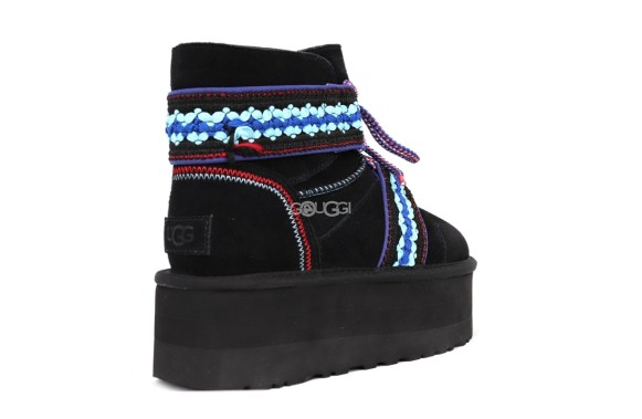 Женские угги Classic Mini II Braid Platform - Black 