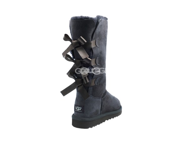 Женские высокие угги с бантиками Bailey Bow Tall Grey