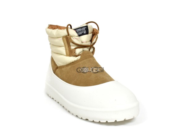 Женские мини угги Classic Mini Lace-Up Weather Chestnut / Whitecap Grey