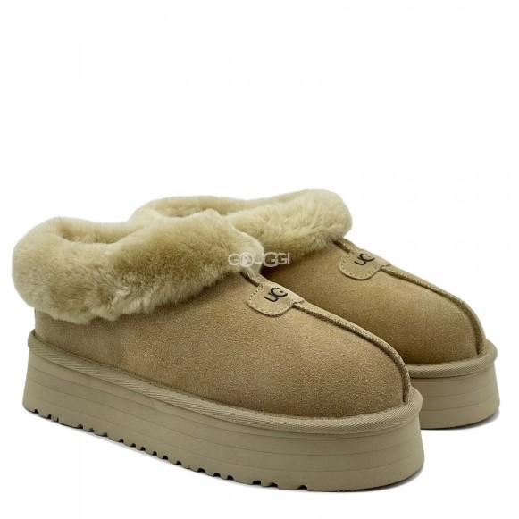 Женские слипоны на платформе Ugg Platform Slipper Camel