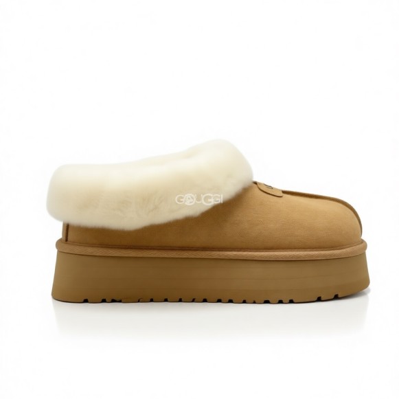 Женские слипоны на платформе Ugg Platform Slipper Chestnut