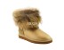 Женские угги с мехом лисы Mini Fox Fur Metallic Gold