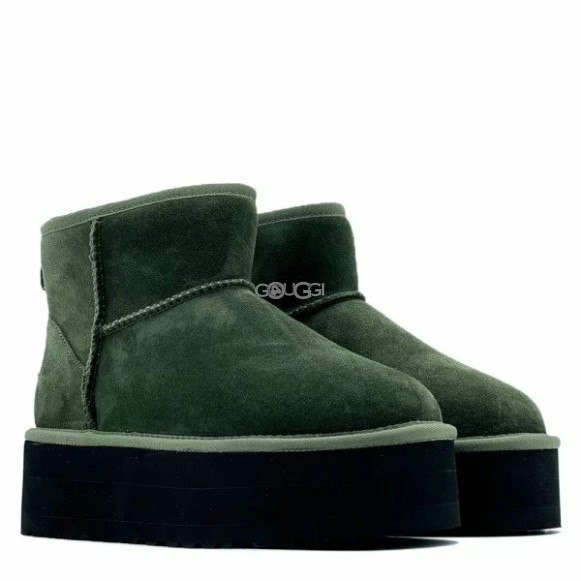 Женские мини угги на платформе Ugg Classic Mini Platform Burnt Olive