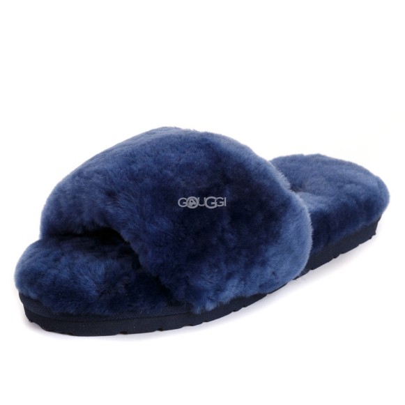 Женские тапочки Fluff Slide Slippers Navy Blue