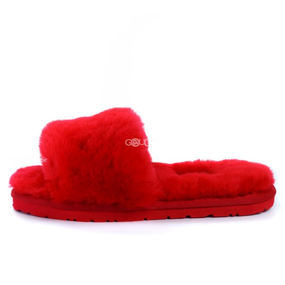 Женские тапочки Fluff Slide Slippers Dark Red