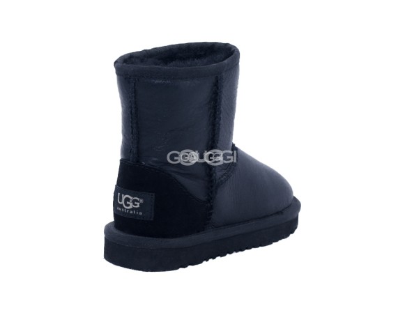 Детские короткие угги Kids Classic Short Metallic Black