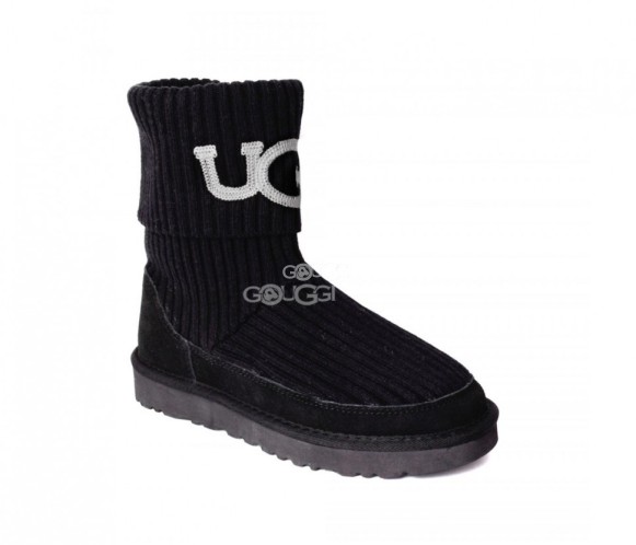 Женские вязаные угги Classic Rib Knit Black