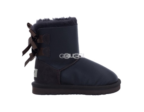 Детские угги с бантиками Kids Bailey Bow Metallic Chocolate