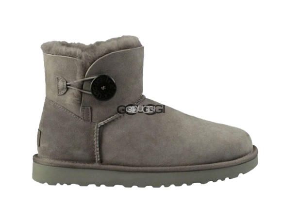 Женские мини угги с пуговицей Mini Bailey Button Grey II