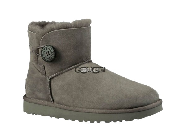 Женские мини угги с пуговицей Mini Bailey Button Grey II