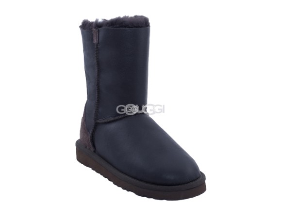 Женские короткие угги на молнии Classic Short ZIP Metallic Chocolate