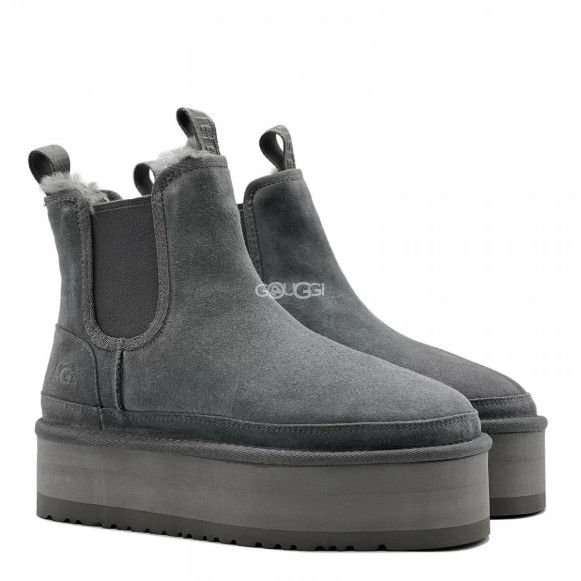 Женские ботинки на платформе Ugg Neumel Platform Chelsea Grey