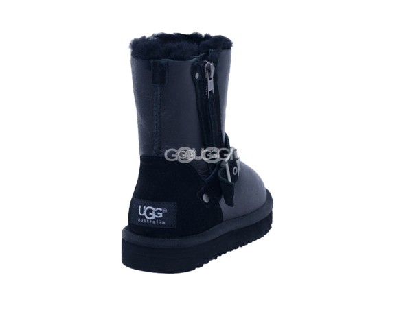 Детские короткие угги Kids Classic Short Blaise Metallic Black