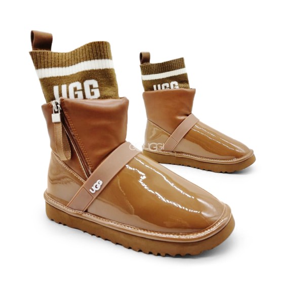 Женские угги на молнии Ugg Clear Bling Bling Chestnut