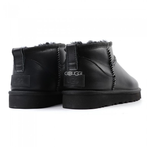 Женские ультра мини угги UGG Classic Ultra Mini LTHR Regen - Black