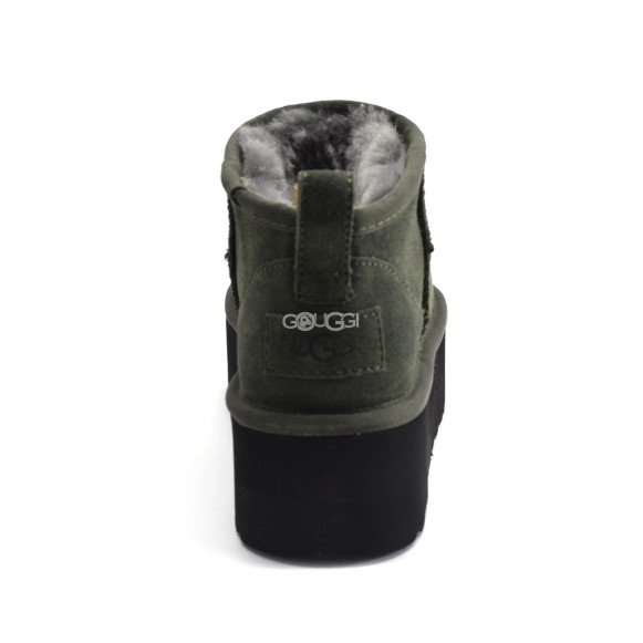 Женские ультра мини угги на платформе Classic Ultra Mini Platform Dark Green