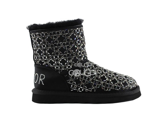 Женские мини угги UGG Christian Dior Boot Black