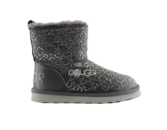 Женские мини угги UGG Christian Dior Boot Grey