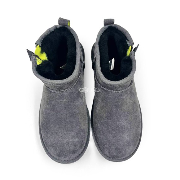Женские ультра короткие угги на молнии Ugg Women's Ultra Mini Grey Zip
