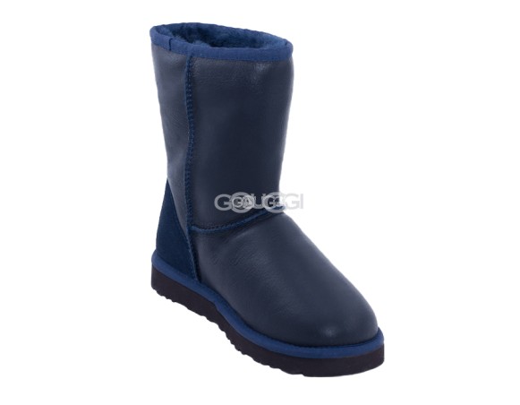 Женские короткие угги Classic Short Metallic Navy