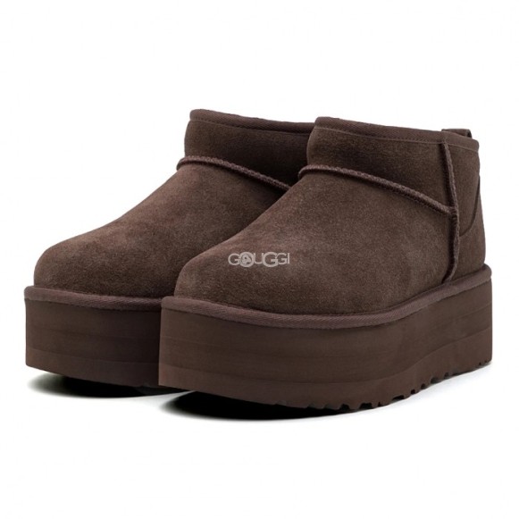 Женские ультра мини угги на платформе UGG Ultra Mini Platform New Chocolate