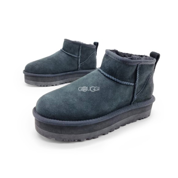 Женские ультра мини угги на платформе UGG Classic Ultra Mini Platform Dark Grey