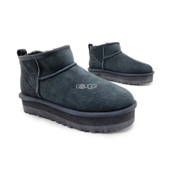Женские ультра мини угги на платформе UGG Classic Ultra Mini Platform Dark Grey