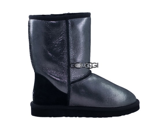 Женские короткие угги Classic Short Glitter Black 