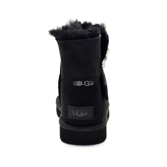 Женские мини угги Ugg Mini Bailey Graphic Logo Suede Black
